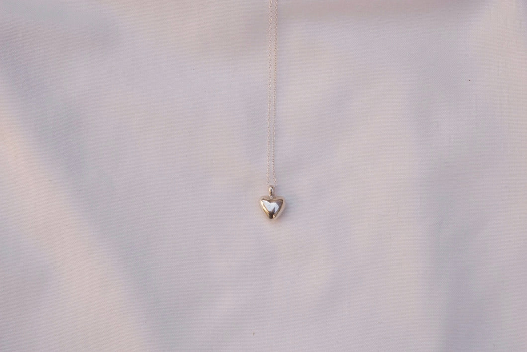 Puffed Heart Pendant  |  Silver