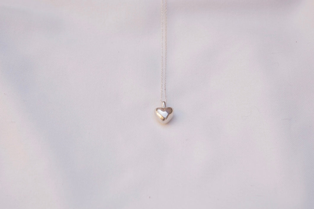 Puffed Heart Pendant Silver  |  Ready to Ship